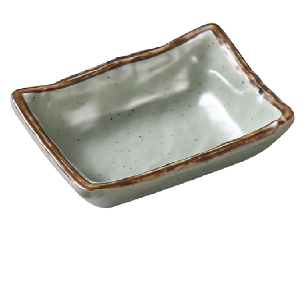 Yanco YO-9111 3 Oz Round Sauce Dish Melamine Matte Green Dishwasher Safe