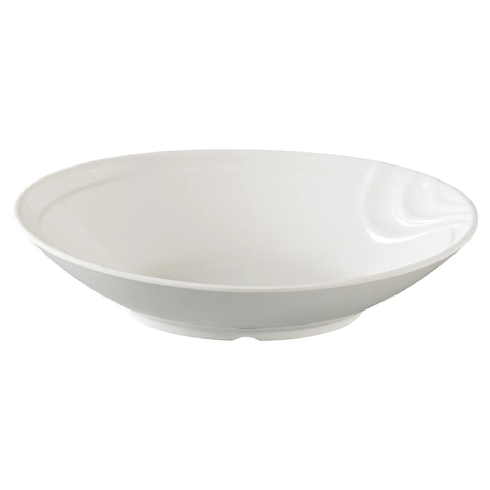 Yanco VE-609 22 Oz Melamine Oval Bowl White Dishwasher Safe 9 Inch Long