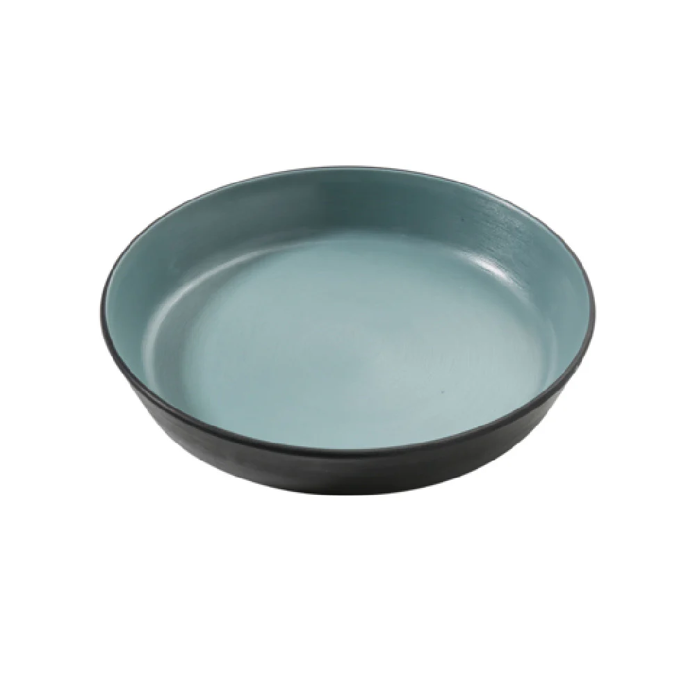 Yanco BM-508TL 8.5 Inch 24 oz Deep Dish Bowl Melamine Gray and Teal Color Yanco BM-508TL 8.5 Inch 24 oz Deep Dish Bowl Melamine Gray and Teal Color