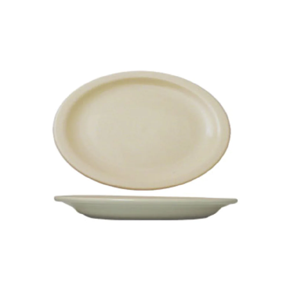 International Tableware VA-12 9-3/4 Inch Platter Oval Lead-Free Ceramic American White