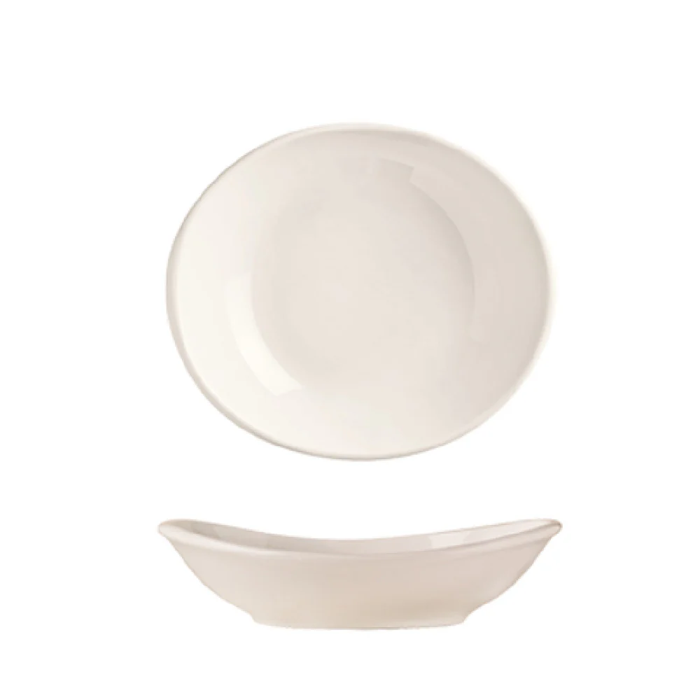 Libbey INF-170 10 Oz Porcelain Oval Bowl Porcelana Infinity with Bright White Finish