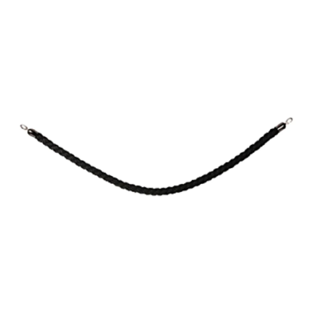 American Metalcraft RSCLRPCHBL 2 Inch Diameter Rope Crowd Control Black Braided