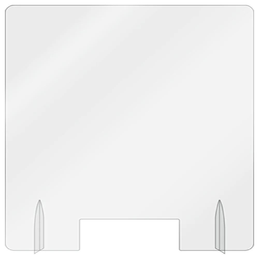 Aarco FPS3030PC 30 Inch Freestanding Protection Shield with Pass-thru Polycarbonate Clear