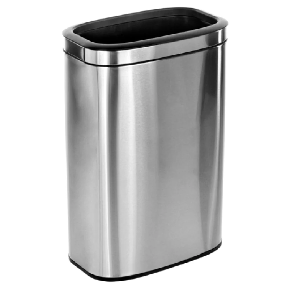 Alpine Industries ALP470-40L 17 Inch Slim Profile Trash Can Stainless Steel Durable with Plastic Liner Alpine Industries ALP470-40L 17 Inch Slim Profile Trash Can Stainless Steel Durable with Plastic Liner