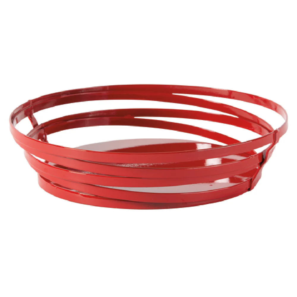 GET Enterprises WB-992-R 9 Inch Round Basket Red Powder Coated Metal Wire