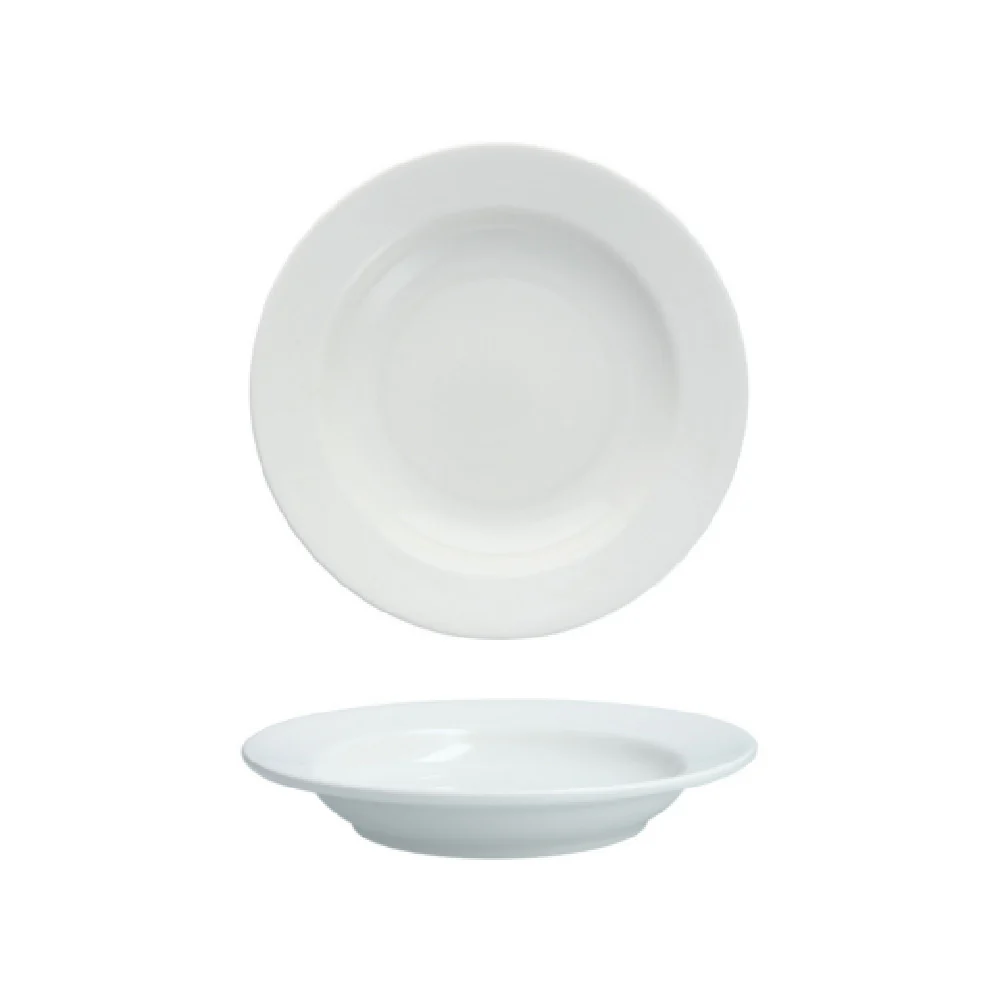 Fortessa TC7600.DV.225 9.8 Inch 21 Oz Rimmed China Soup Bowl with Dishwasher and Microwave Safe
