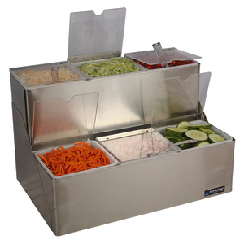 Carlisle B6706INL 18 Inch 2 Tier Stainless Steel Condiment Center with Ice Liners