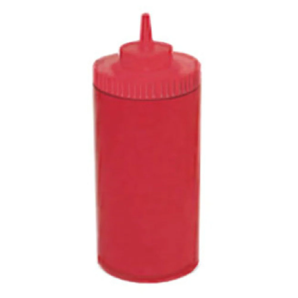Winco PSW-32R 32 Oz Squeeze Bottle BPA Free Plastic Red 6 Packs