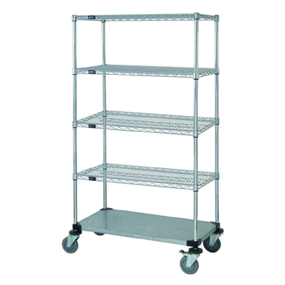 Quantum M2460CG47-5 60 Inch Mobile Cart with Four Wire Shelves Chrome Finish