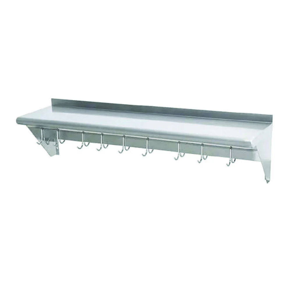 Hubert 29N-072 CenPro Wall-Mounted Pot Rack With Shelf 12 Hubert 29N-072 CenPro Wall-Mounted Pot Rack With Shelf 12