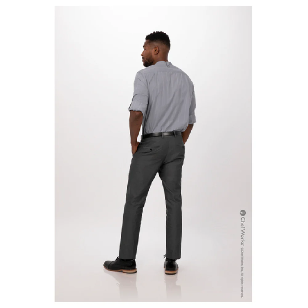 Chef Works SFB03GRY3XL Men's 3XL Voce Dress Shirt Roll-up Long Sleeves Gray Polycotton Chef Works SFB03GRY3XL Men's 3XL Voce Dress Shirt Roll-up Long Sleeves Gray Polycotton