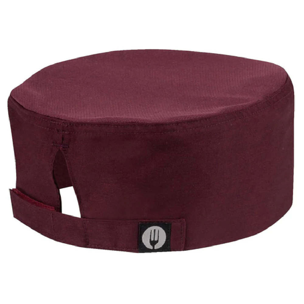 Chef Works DFCV-MER-0 Beanie One Size Fits Most Merlot Cool Vent Mesh Top