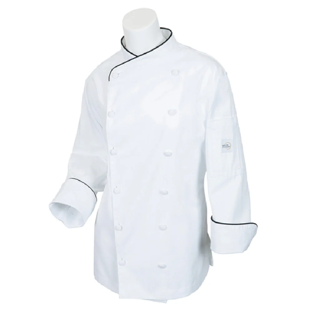 Mercer Culinary M62050WBXXS XXSmall Women's Chef's Coat with Utility Pocket White