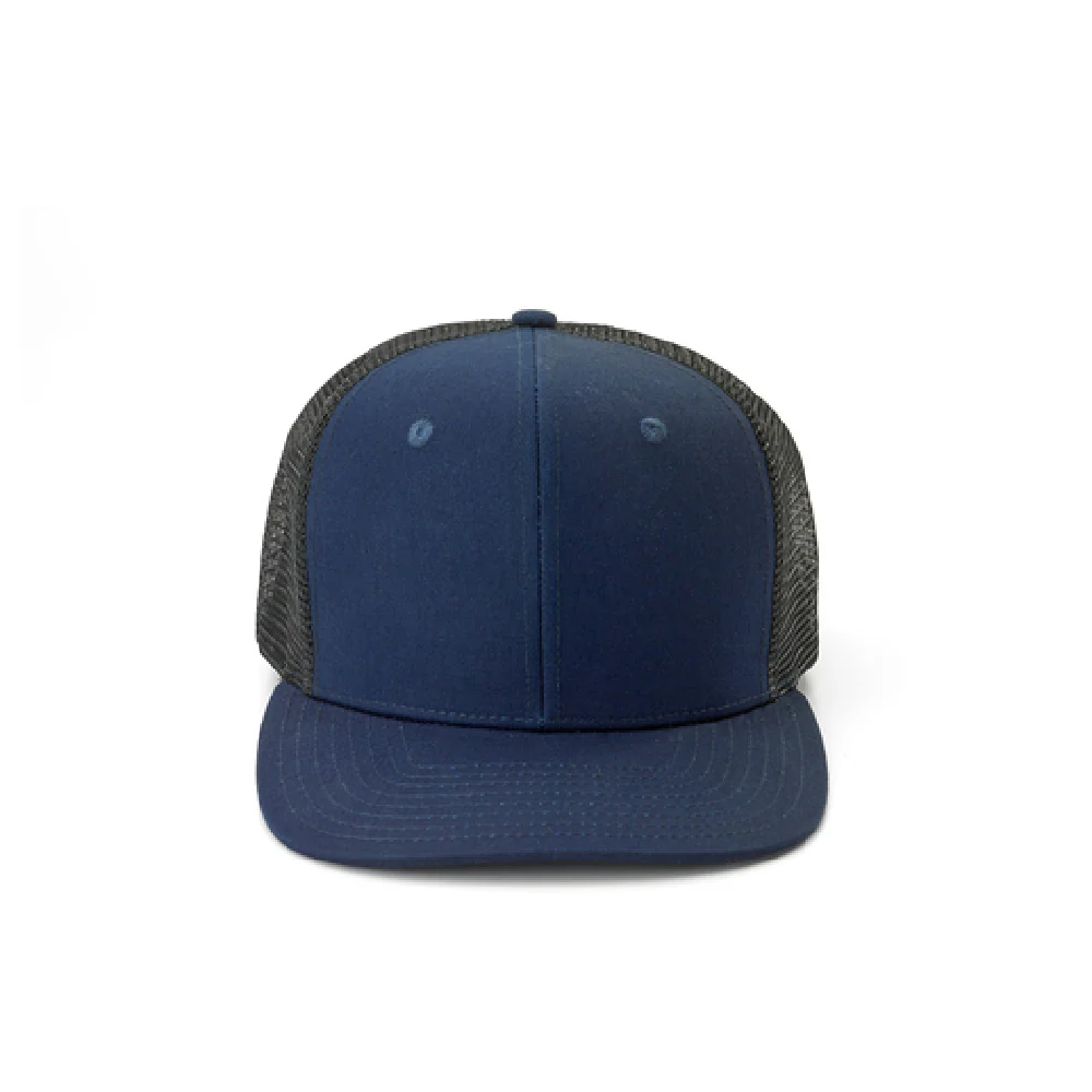 Mercer Culinary M60135NB Trucker Cap Vent Holes Snap Back Closure Blue Mesh