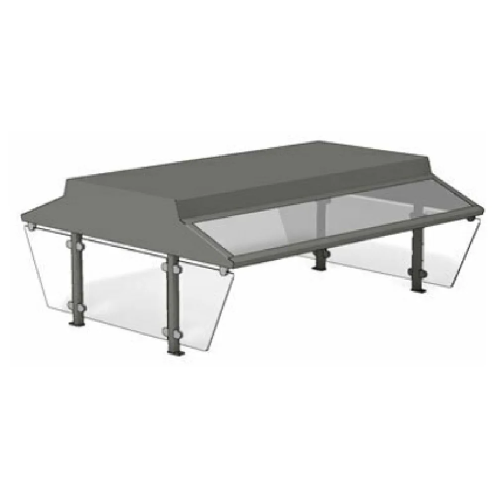 Atlas Metal OSDC-X-2 35-3/4 Inch Double-sided Buffet Canopy Sneeze Guard Stainless Steel