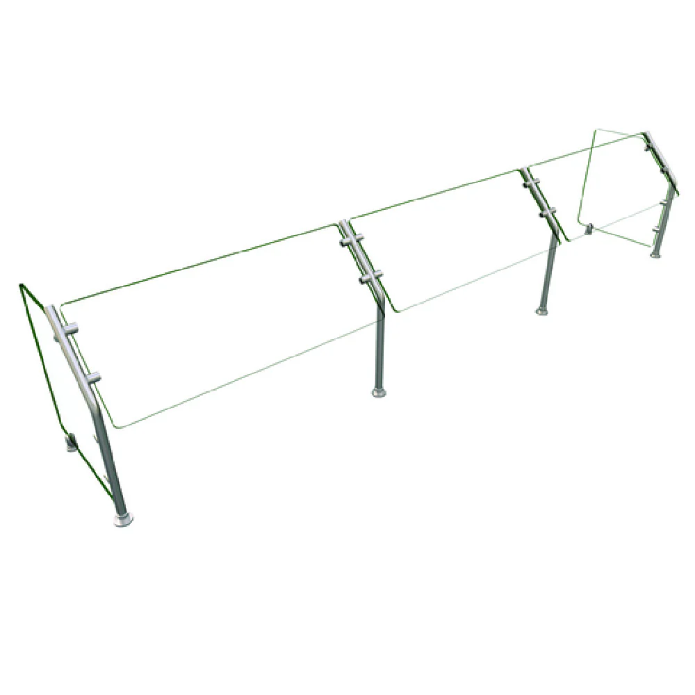 Hatco ES31-108 108 Inch Self Service Sneeze Guard with Glass Panels and Steel Posts Hatco ES31-108 108 Inch Self Service Sneeze Guard with Glass Panels and Steel Posts