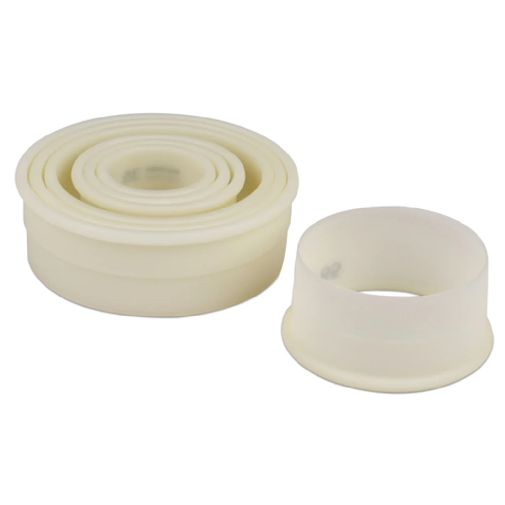 JB Prince T234 7 Set of 7 Round Exoglass Cutters 1-3/8 to 3-3/4 Inch White JB Prince T234 7 Set of 7 Round Exoglass Cutters 1-3/8 to 3-3/4 Inch White