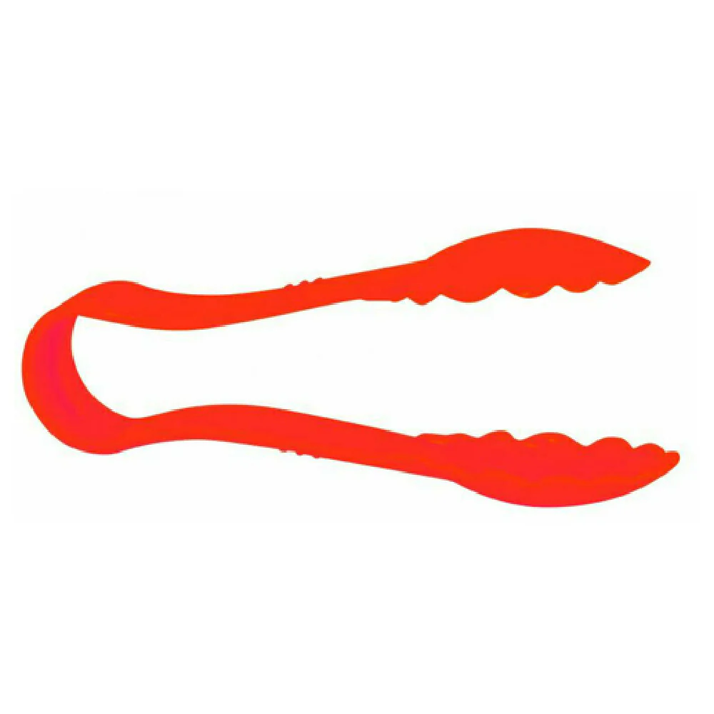 Omcan 80152 6 Inch Scallop Grip Serving Tongs Red Polycarbonate NSF