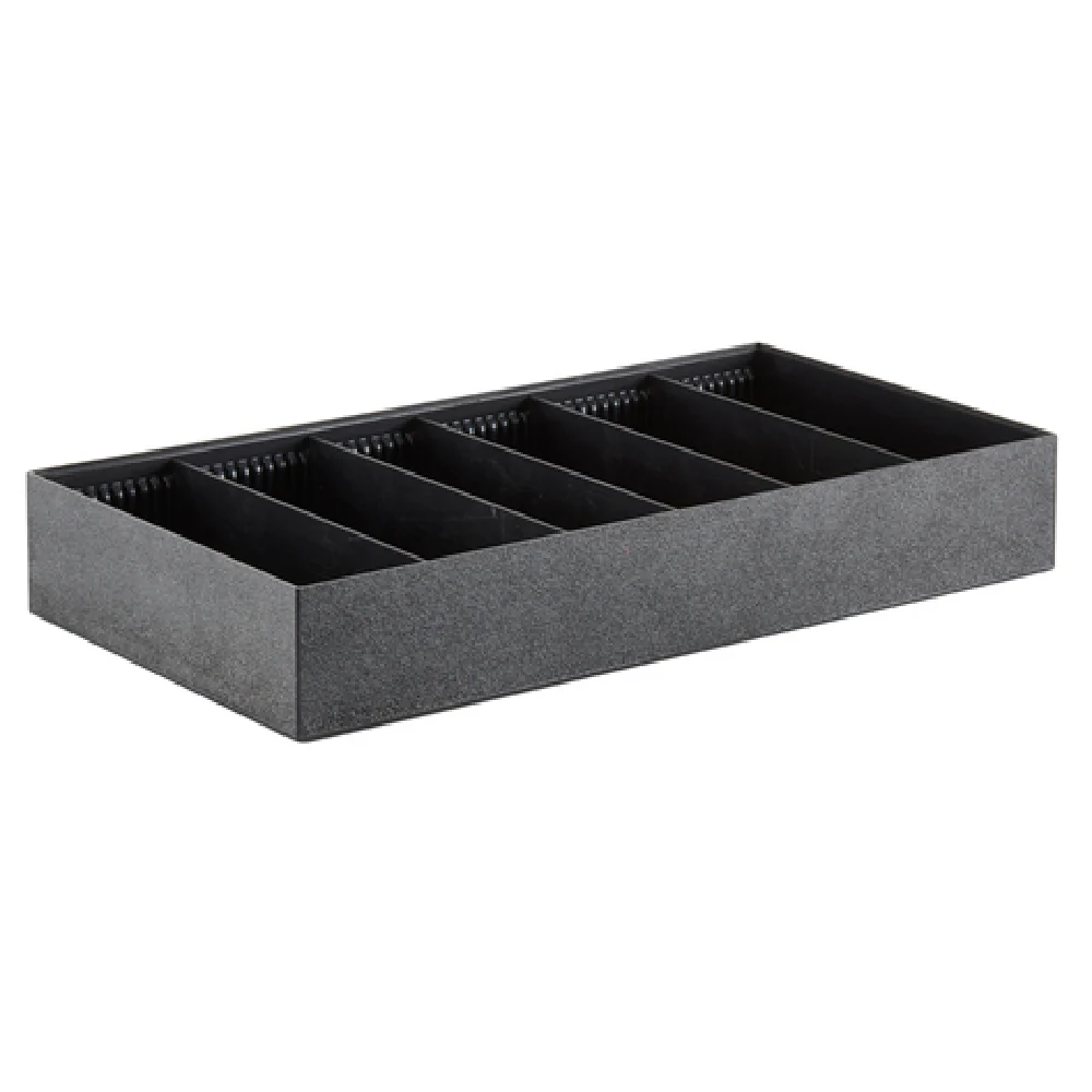 Cal Mil 22034-1019-13 18-3/4 Inch To-Go-Station Box Holder Base Black with Divider Cal Mil 22034-1019-13 18-3/4 Inch To-Go-Station Box Holder Base Black with Divider