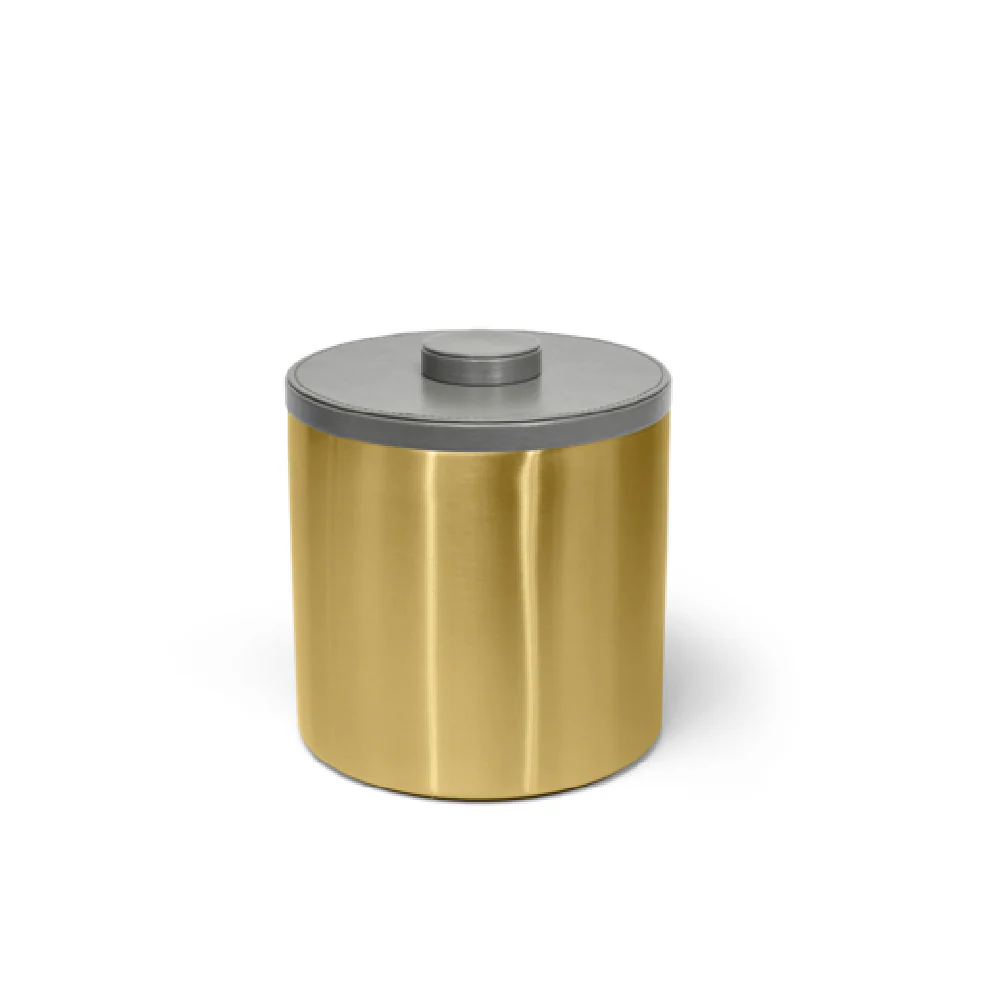 FOH RIB048GOS21 3qt Round Stainless Ice Bucket Matte Brass With London Smoke Lid FOH RIB048GOS21 3qt Round Stainless Ice Bucket Matte Brass With London Smoke Lid