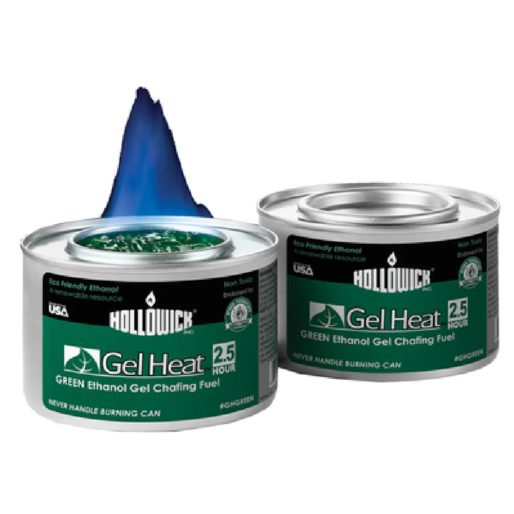 Hollowick GHGREEN 3-3/8 Inch Gel Heat Ethanol Chafing Fuel Can 2-1/2 Hour Burn Time Hollowick GHGREEN 3-3/8 Inch Gel Heat Ethanol Chafing Fuel Can 2-1/2 Hour Burn Time
