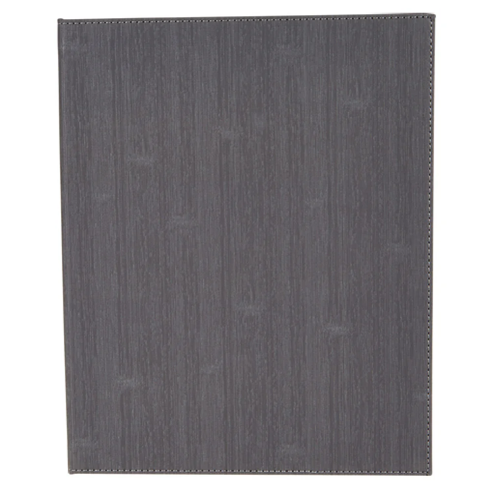 Winco LMD-811GY 8-1/2 Inch Letter Size Menu Cover Double Gray Leather-like