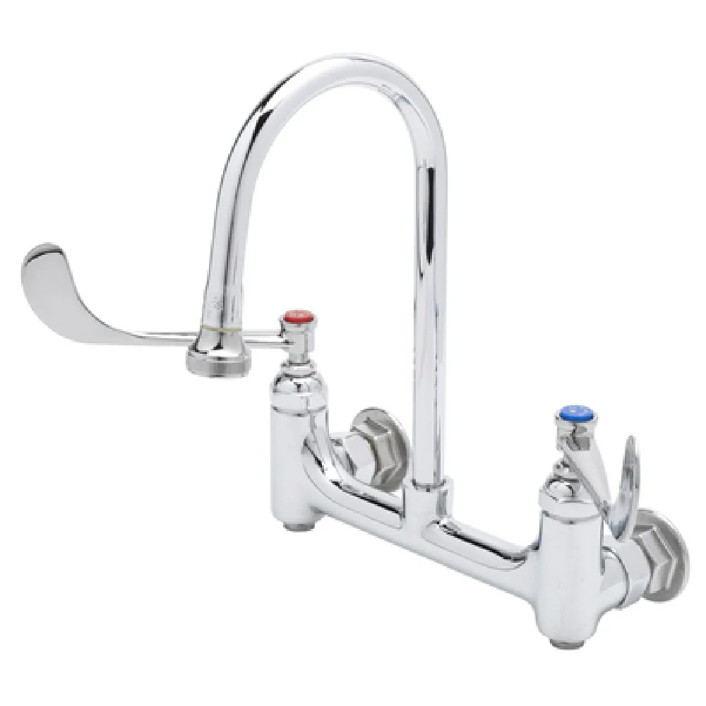 T&S Brass B-0352 8 Inch Medical Faucet Wall Mount Gooseneck with Rosespray
