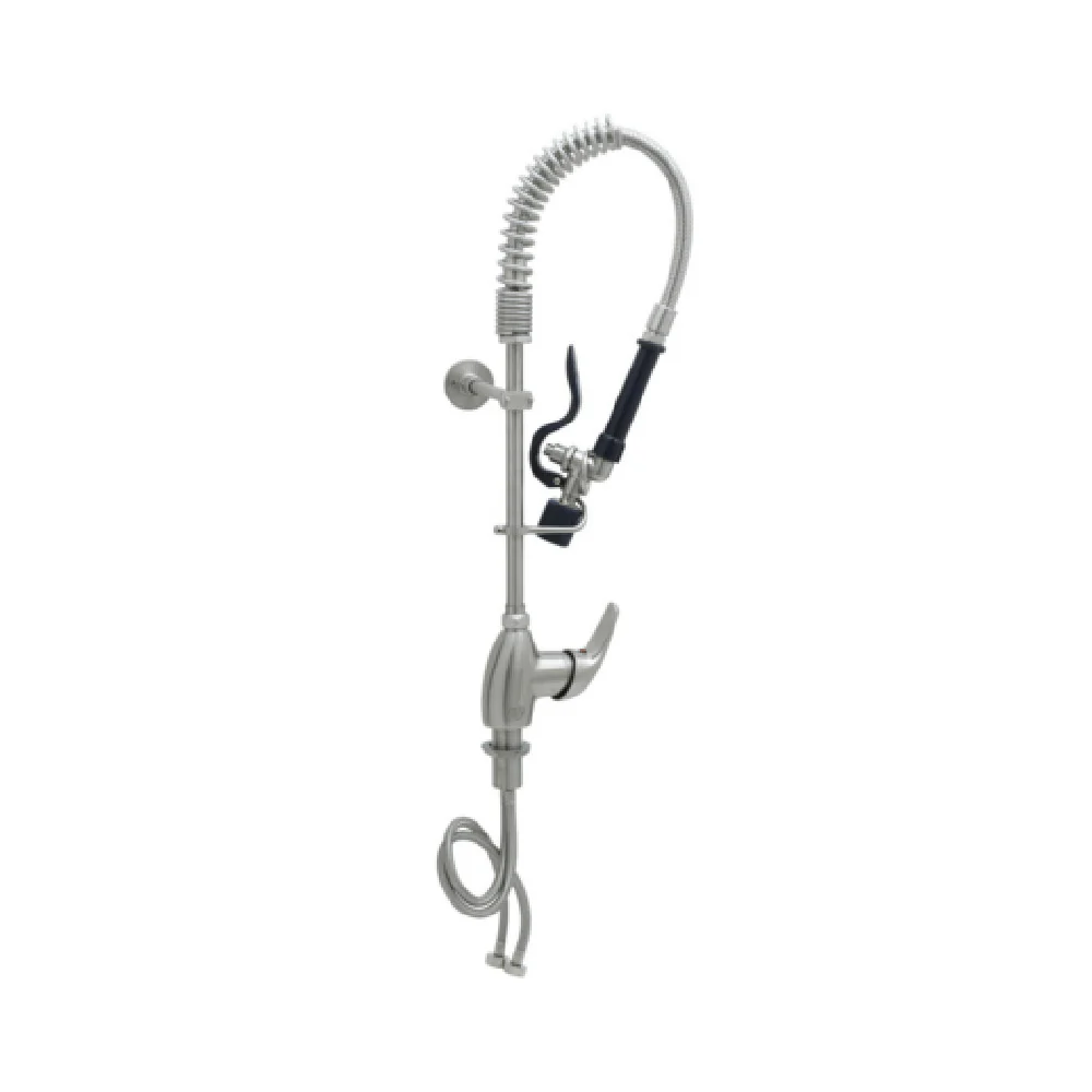 T&S Brass SMPM-2LSN-00 Pre-Rinse Faucet Assembly Deck Mount Stainless Steel with Flexible Hose