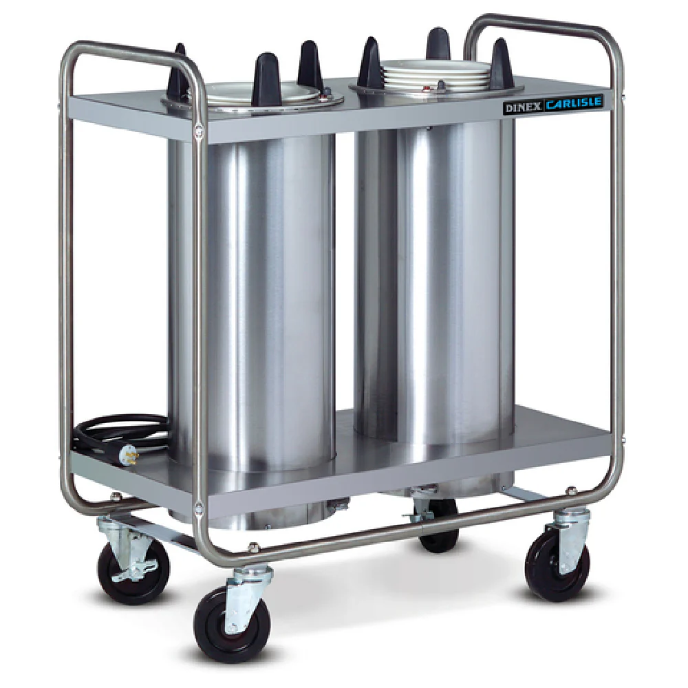 Dinex DXPIDP3O1012 10-1/8 Inch Diameter Unheated Plate Dispenser Mobile Design Stainless Steel with Open Frame