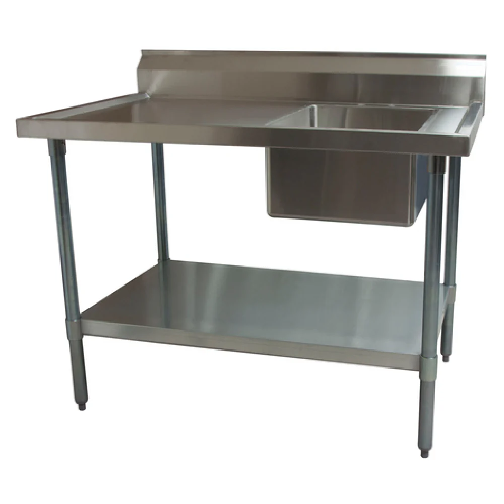 BK Resources BKMPT-3072G-R 72 Inch Work Table with Prep Sink on Right Stainless Steel