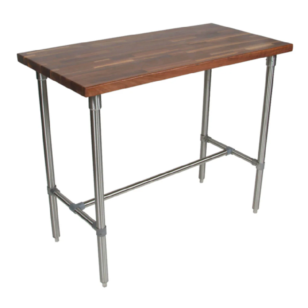 John Boos WAL-CUCKNB424-40 48 Inch Cucina Classico Table Wood Top and Stainless Steel