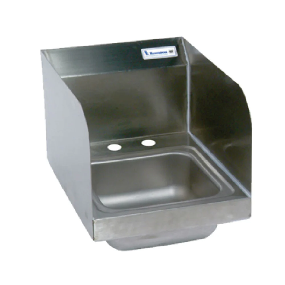 BK Resources BKHS-D-SS-SS 9 Inch Space Saver Hand Sink Wall Mounted Stainless Steel with Side Splashes
