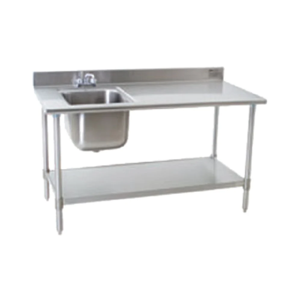 Eagle T3048SEB-BS-E23L-X 48 Inch Deluxe Work Table with Sink Stainless Steel Eagle T3048SEB-BS-E23L-X 48 Inch Deluxe Work Table with Sink Stainless Steel