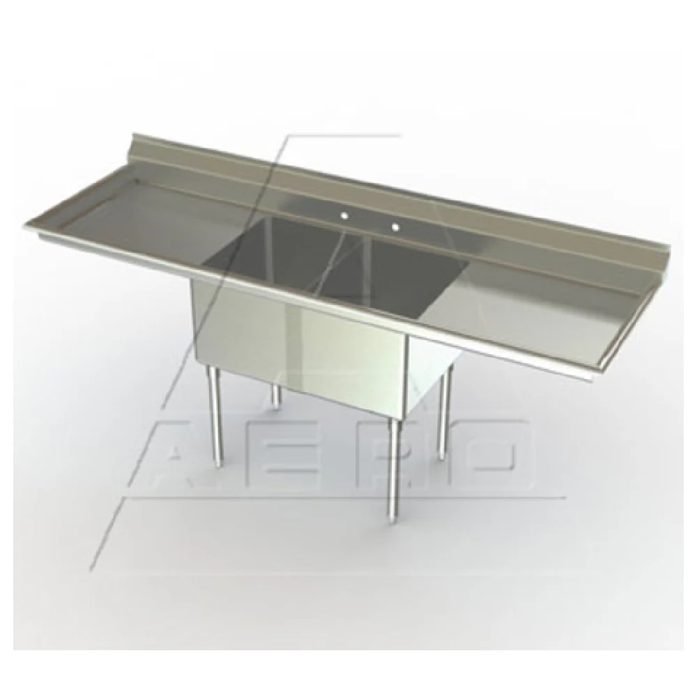AERO Manufacturing XF2-2424-24LR 24 Inch Stainless Steel Sink Two Compartment with 24 Inch Drainboards on Left and Right AERO Manufacturing XF2-2424-24LR 24 Inch Stainless Steel Sink Two Compartment with 24 Inch Drainboards on Left and Right