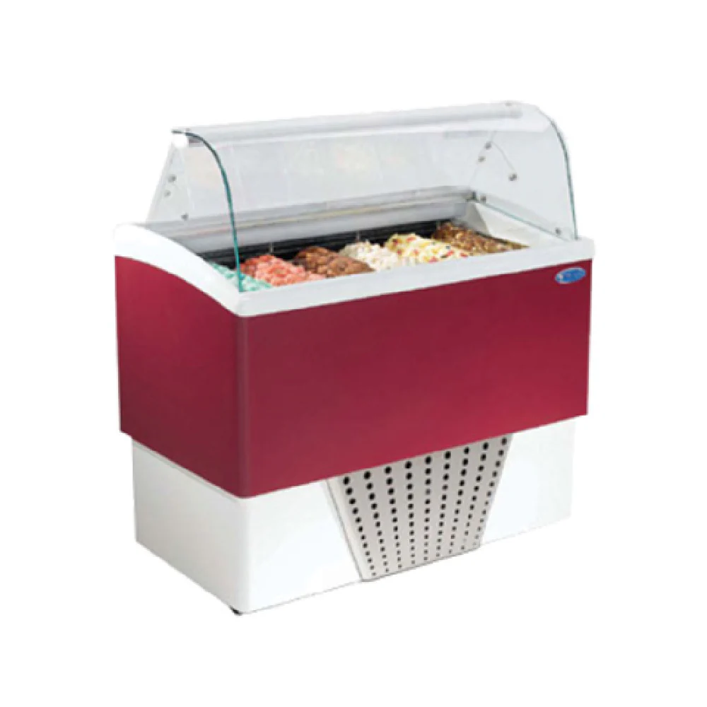 Stoelting CD-BR06-302-WP 46-3/5 Inch Gelato Display Cabinet Air Cooled Curved Glass White