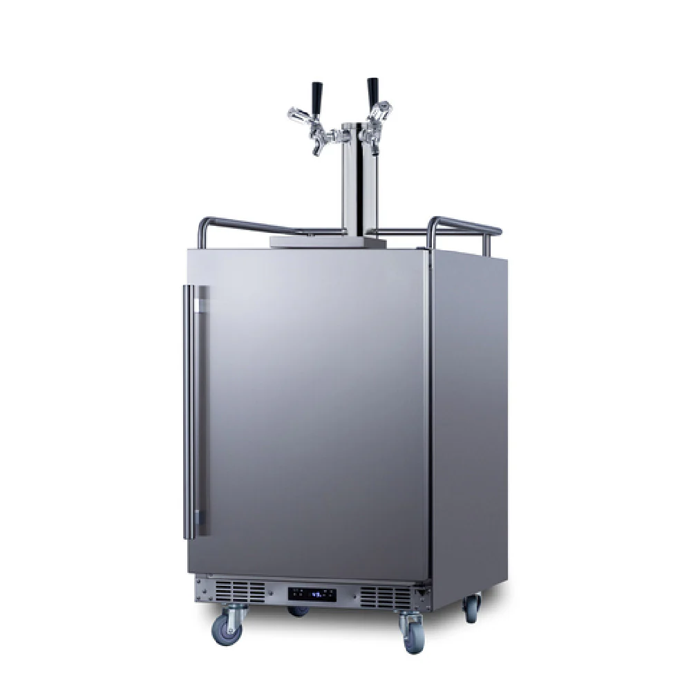 Summit BC74OSCOMTWIN 24 Inch Indoor/Outdoor Draft Beer Cooler Dispenser with two faucets