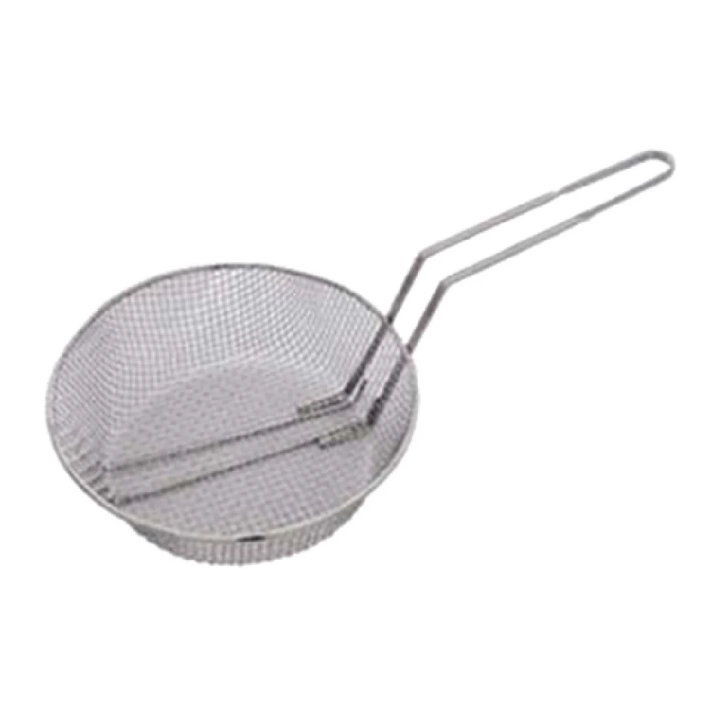 Omcan 80372 10 Inch Round Culinary Basket Coarse Mesh Nickel Plated Steel