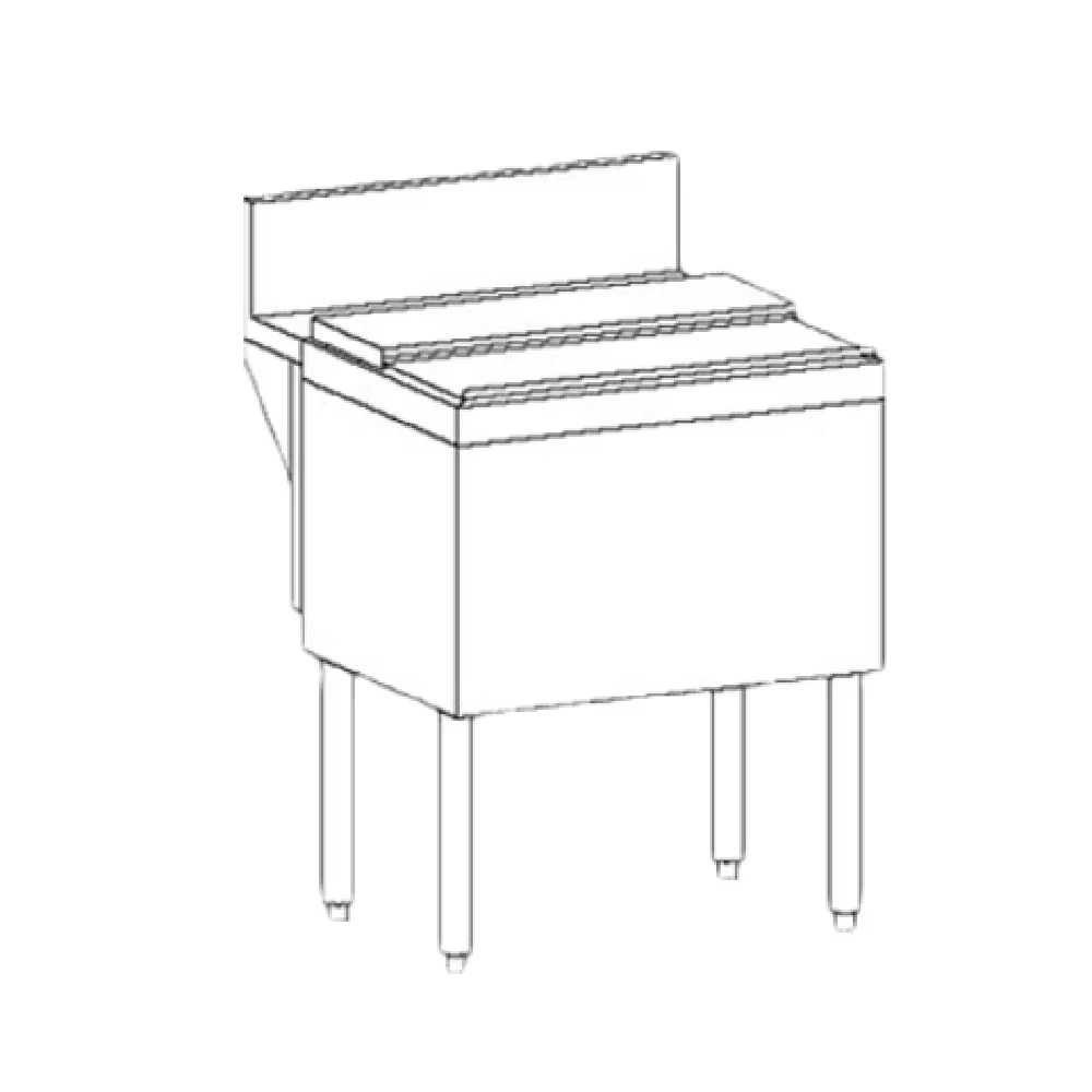 Perlick TSD18IC 18 Inch Underbar Ice Bin Cocktail Unit with Drain Stainless Steel