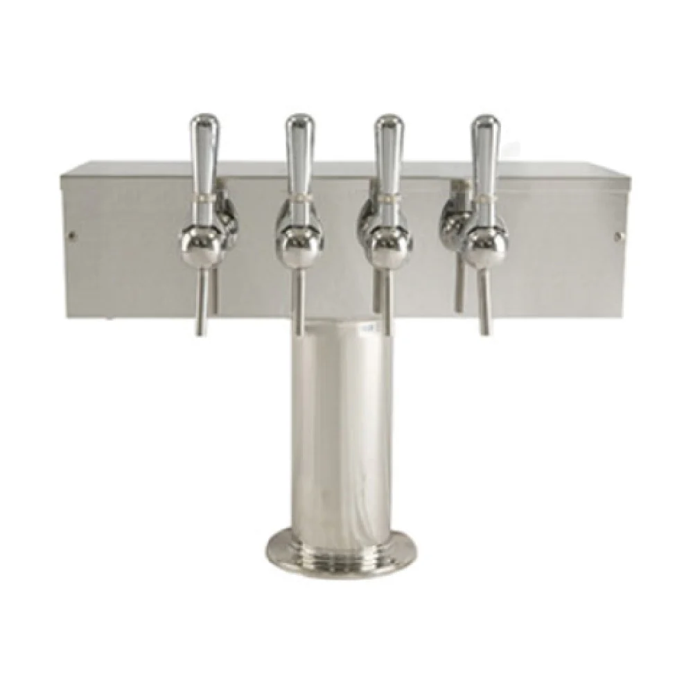 Micro Matic DS-354-PSS-W 20 Inch Air Cooled Draft Wine Dispensing Tower Stainless Steel with 4 Faucets
