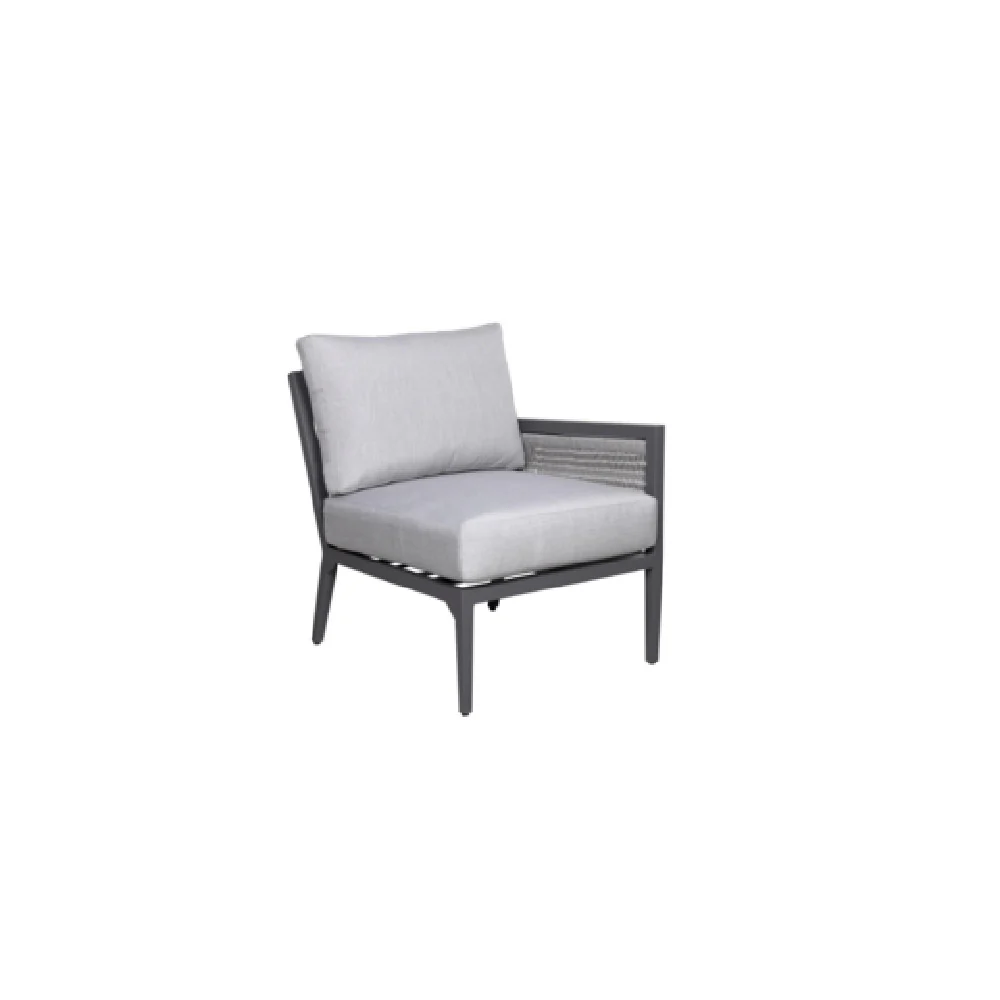 Plantation Prestige Commercial Furniture 8810400-015401 26 Inch Acadia Left Hand Section Gunmetal Grey Sunbrella Fabric Plantation Prestige Commercial Furniture 8810400-015401 26 Inch Acadia Left Hand Section Gunmetal Grey Sunbrella Fabric