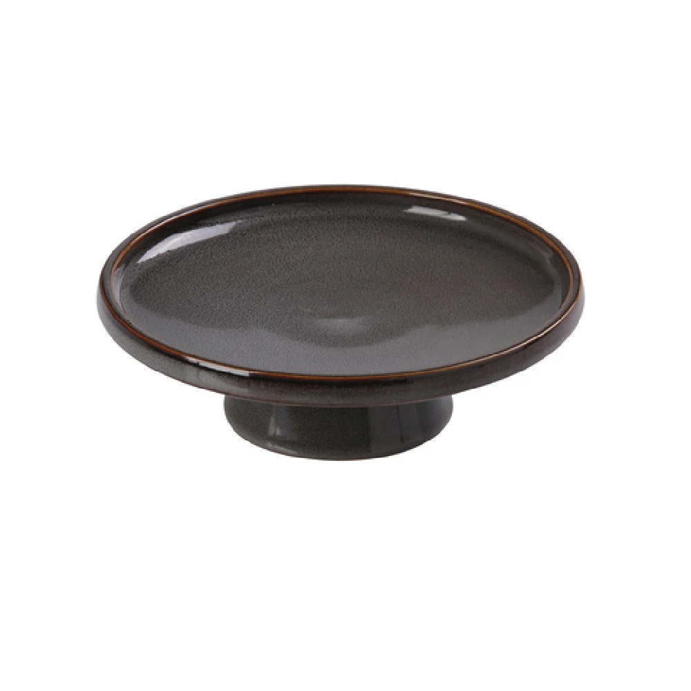 Yanco PK-607 7-1/2 Inch Round Dessert Plate Dishwasher Safe Porcelain Grey