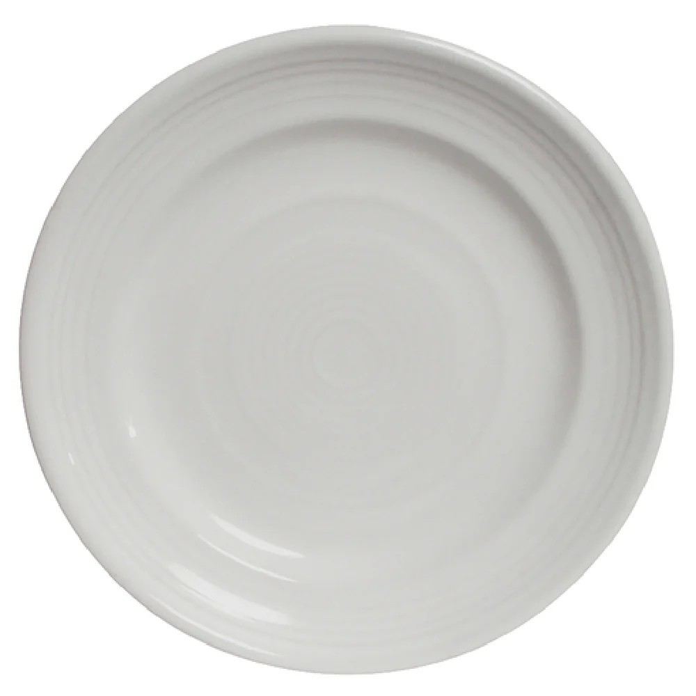 Tuxton CWA-104 10-1/2 Inch Diameter Round Plate with Wide Rim Ceramic White