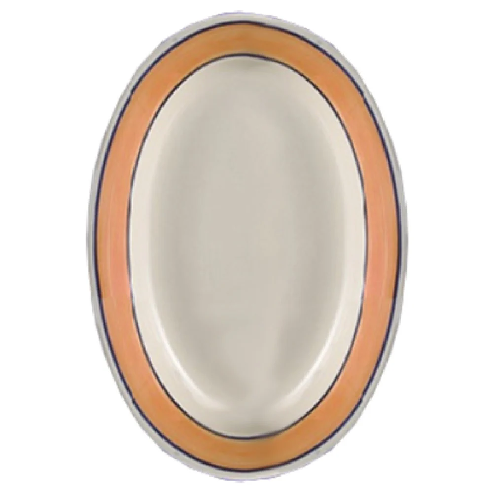 Yanco PR-34Y 9-3/8 Inch Length Oval Platter Ceramic Dishwasher Microwave Safe Yellow