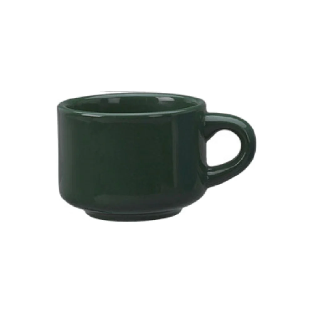 International Tableware CA-23-G 7 Oz Cup Rolled Edge Stackable Ceramic Green