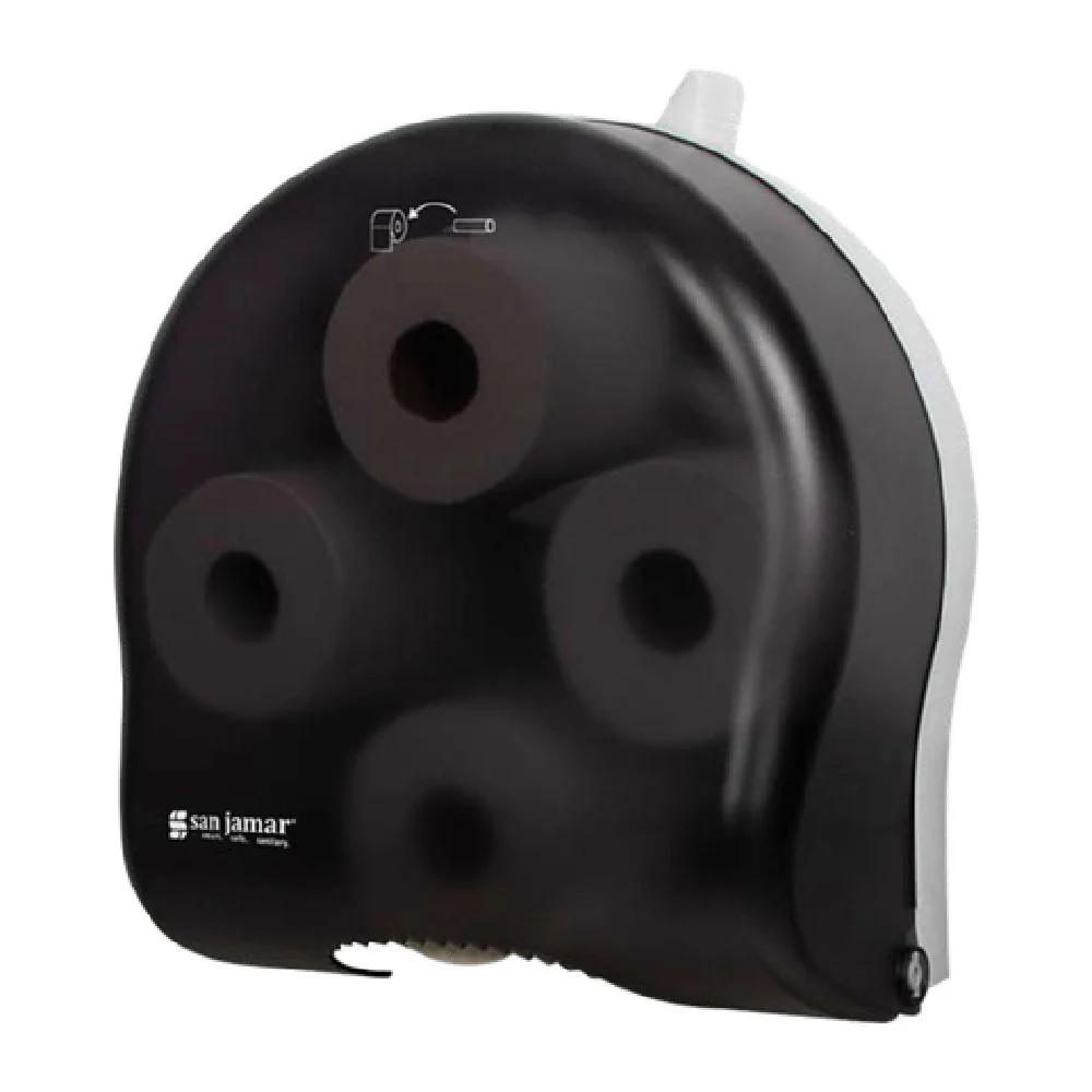 San Jamar R3900TBK 3-1/4 Inch Toilet Tissue Dispenser Impact Resistant Plastic Black Pearl
