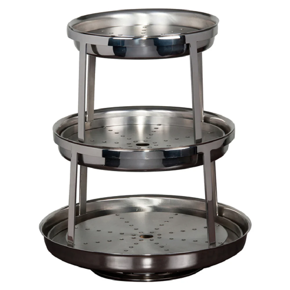 Steelite 5850JX00 12 Inch 3-Tier Seafood Stand with Stainless Steel Metal