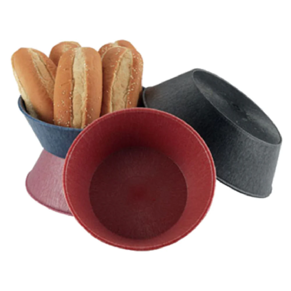 HS Inc HS1012-CH 8 Inch Round Serving Basket Black Polyethylene with Dishwasher Safe