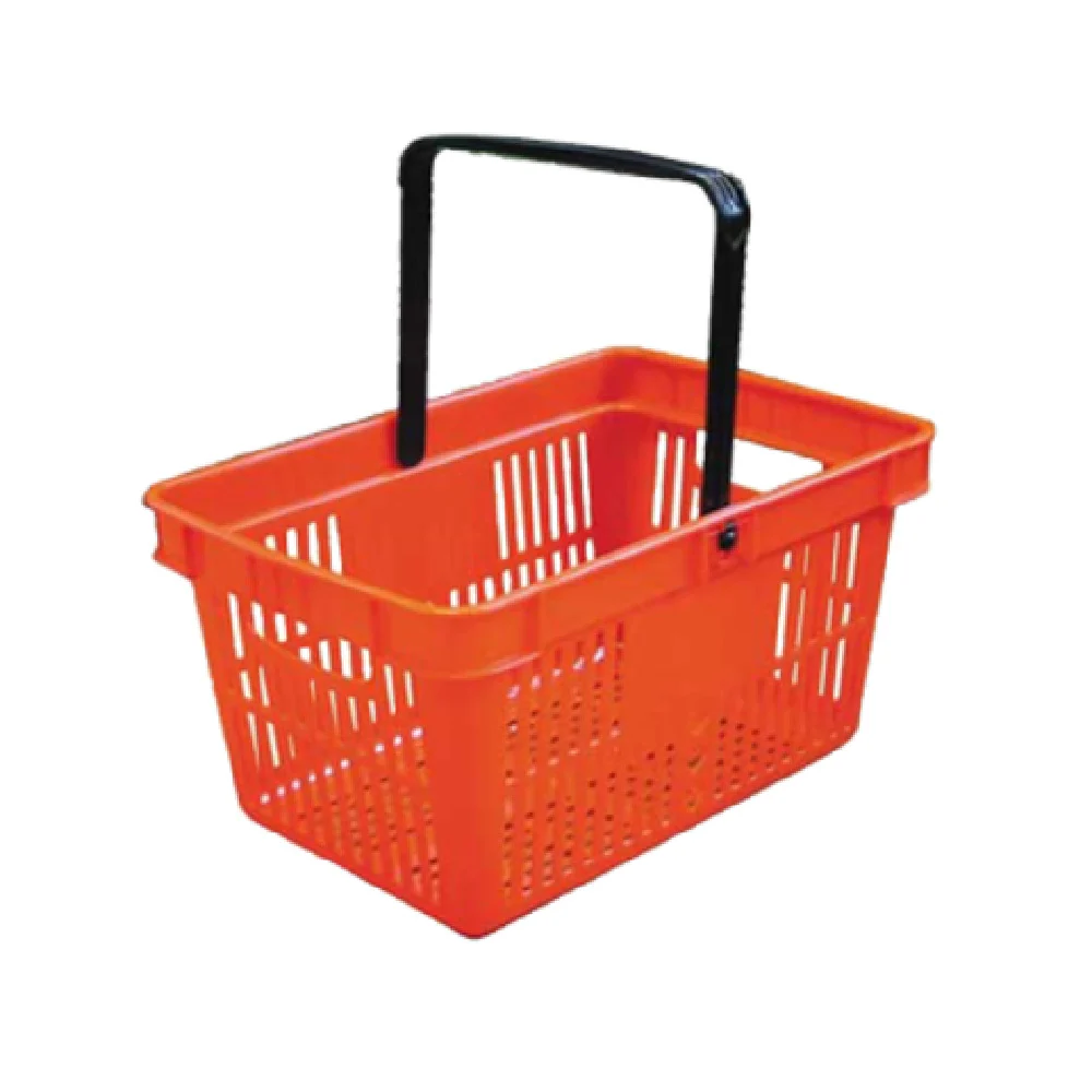 Omcan 21183 18 Inch Shopping Basket Red Plastic 35 Lb Capacity with Handles