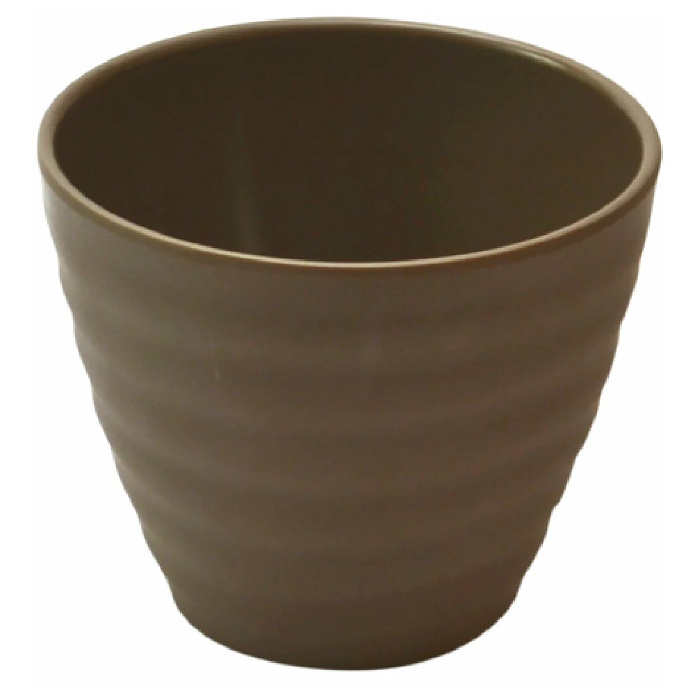 BauscherHepp TST1552 12 Oz Ripple Collection Pot Round Melamine Brown Chip Stain Resistant