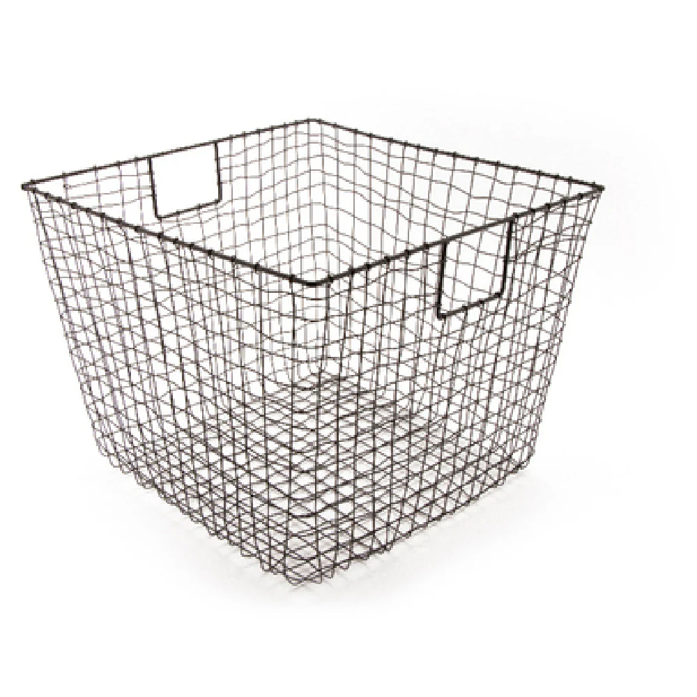 GET Enterprises WB-302-MG 19 Inch Square Basket with Powder Coated Iron Metal Grey GET Enterprises WB-302-MG 19 Inch Square Basket with Powder Coated Iron Metal Grey